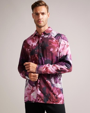 Chemises Ted Baker Long Sleeve Floral Rose Homme | JRD-19819066